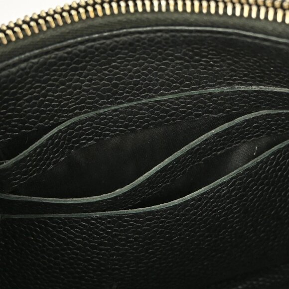 CHANEL LONG WALLET PURSE BLACK CALFSKIN NQ01702 - Picture 8 of 8